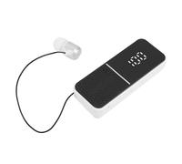 ASHATA Auriculares Bluetooth, Auricular Inalámbrico con Cancelación de Ruido Lavalier, Llamada de un Oído, Vibración, Pantalla Digital, Auriculares Inalámbricos Bluetooth con Cable (White)