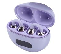 ASHATA Auriculares Bluetooth con Clip para la Oreja, Auriculares con Clip Inalámbricos Bluetooth con Micrófono con Cancelación de Ruido, Reproducción de 6 a 8 Horas, Control Táctil, (Purple)