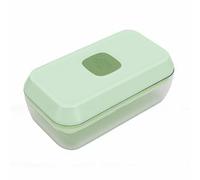 ASHATA Bandeja para Cubitos de Hielo Tipo Prensa con Tapa Selladora, Diseño que Ahorra Espacio para Congelador, Material PP de Grado Alimenticio Fácil de Limpiar (Verde)