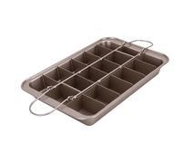 ASHATA Bandeja para Hornear Brownie con Divisor, Antiadherente, de Acero Al Carbono, para Magdalenas, para Horno, Limpieza sin Esfuerzo para Cocina Ocupada, 12,0x7,9 Pulgadas