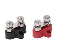 ASHATA Bloque de Terminales de Batería Juego de Conectores de Terminales Más/Menos M8 con Conexión Firme y Uso Confiable, Conector de Terminal de Batería de 12 V 24 V para Automóviles, Material