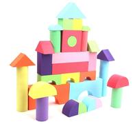 ASHATA Bloques de Construcción de Espuma EVA, Juguetes Educativos Coloridos Apilables para Niños de Tamaño Pequeño para Juegos en Interiores y Exteriores
