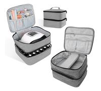 ASHATA Bolsa para Esmalte de Uñas, Capacidad para 30 Botellas, Estuche para Esmalte de Uñas de Gel de Doble Capa con Divisor Desmontable y Soporte de Espuma, para Herramientas de