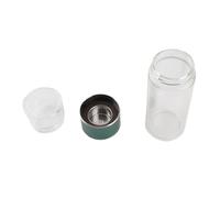 ASHATA Botella Infusora de té, Botella de Agua de Vidrio a Prueba de Fugas con Infusor de Acero Inoxidable de Doble Capa, 420 Ml, de té Aislada para Oficina, Viajes, Hogar (GREEN)