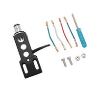 ASHATA Cabezal para Tocadiscos con Cables de Conexión Aleación de Aluminio Confiable para una Fácil Instalación para Entusiastas de la Música (BLACK)