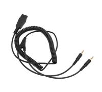 ASHATA Cable Adaptador de 3,5 Mm Compatible con Todos los Plantronics, Desconexión Rápida a Cable de 3,5 Mm QD a Cable Adaptador Dual de 3,5 Mm para Auriculares Plantronics para Tarjeta
