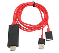 ASHATA Cable Adaptador HDMI 1080P, Cable Adaptador USB a HDMI para Teléfono Móvil, Cable HDMI para Teléfono a HDMI Mismo Cable de Pantalla para Android, iOS, para Proyector de Monitor de TV(Rojo)