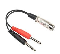ASHATA Cable Adaptador XLR Hembra a Doble de 0.250 in, Doble Macho de 1/4 Pulgadas a XLR Hembra y Cable de Sonido Divisor, XLR Hembra a Doble Macho de 0.250 in, Adaptador Convertidor de