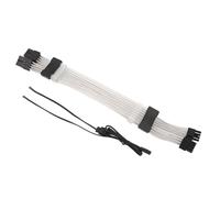 ASHATA Cable de Extensión de Fuente de Alimentación ARGB GPU, 2x8 Pines, Negro, 30cm, para Sistemas de Juegos con Iluminación Brillante de 360 Grados