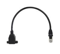 ASHATA Cable de Extensión Ethernet, Macho a Hembra con Orificio de Tornillo Cable Adaptador Fijable para Componentes de Redes LAN Módem de Enrutador PC Computadora Portátil (#1)