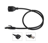 ASHATA Cable de Extensión Ethernet, Macho a Hembra con Orificio de Tornillo Cable Adaptador Fijable para Componentes de Redes LAN Módem de Enrutador PC Computadora Portátil (#2)