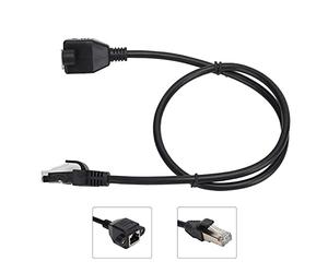 ASHATA Cable de Extensión Ethernet, Macho a Hembra con Orificio de Tornillo Cable Adaptador Fijable para Componentes de Redes LAN Módem de Enrutador PC Computadora Portátil (#2)