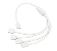 ASHATA Cable Divisor ARGB, Cable de Extensión Divisor RGB Direccionable de 1 a 4 5 V de 3 Pines con Conectores Macho para Enfriador de CPU de Chasis de Computadora y Ventiladores ARGB (White)