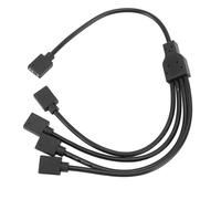 ASHATA Cable Divisor ARGB, Cable de Extensión Divisor RGB Direccionable de 1 a 4 5 V de 3 Pines con Conectores Macho para Enfriador de CPU de Chasis de Computadora y Ventiladores ARGB (Black)