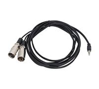 ASHATA Cable Divisor en Y Estéreo a Doble XLR Macho, Cable Macho de 3,5 Mm a Doble XLR Macho, Cable Adaptador de Micrófono Estéreo TRS a Doble XLR Y Divisor de 10 Pies para Altavoz MP3