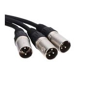 ASHATA Cable Divisor XLR, 3 Pines XLR Hembra a 3 Machos Y Cable Divisor Equilibrado Adaptador de Audio de 3 Vías para Micrófono Mezclador, 2 Pies
