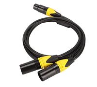 ASHATA Cable Divisor XLR de Baja Pérdida Doble Macho de 3 Pines Silencioso XLR Y Cable para Mezclador de Altavoz de Micrófono de 3. Pies, 1 Paquete, Divisor de Micrófono Equilibrado para