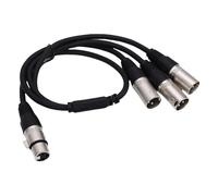 ASHATA Cable Divisor XLR Hembra de 3 Pines a 3 Macho Y de 2 Pies, Cable Divisor XLR Balanceado de Vías con Conductores OFC Y Conectores de Aleación de Zinc, para Micrófono Mezclador