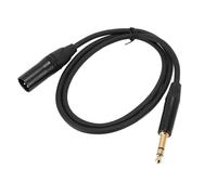 ASHATA Cable Macho Balanceado de 1/4 a XLR, Cobre Libre de Oxígeno, Conectores Chapados en Oro, Funda de Goma, para Consolas de Mezclas, Equipos de Tarjetas de Sonido K Song,
