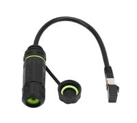 ASHATA Cable Satelital a Prueba de Agua IP68 Al Adaptador RJ45, 1200Mbps protegió el Conector de Cobre RJ45 24AWG