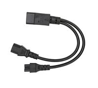 ASHATA Cables de Alimentación Divisores Y, IEC 320 C14 Macho a C13 C5 Hembra Cable Adaptador Divisor, 1 en 2 Salidas Y Splitter CConverter Cable Adaptador, para Computadora Portátil