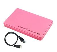 ASHATA Caja de Disco Duro Externo de 2,5 Pulgadas, 6 Gbps USB3.0 HDD SSD Caja Externa Móvil con Luz Indicadora LED para PC de Escritorio Portátil (Rojo)