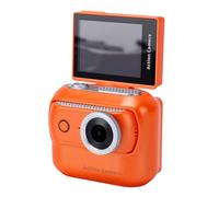 ASHATA Cámara de Acción para Pulgar WiFi, Cámara Deportiva Portátil 4K 48MP con Desmontable Magnético, Pantalla Táctil Abatible hacia Arriba de 2", Grabación en Primera Persona, para (Orange)