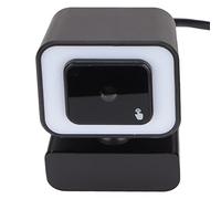 ASHATA Cámara de Computadora, 2560x1920 USB2.0 Luz de Relleno Ajustable 2K Micrófono de Reducción de Ruido de Enfoque Automático, Plug and Play, Cámara (Cámara con luz de Relleno Negra