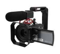 ASHATA Cámara de Vídeo 4K, Videocámara de 30 MP, Videocámara 4K con Pantalla Táctil IPS de 3,5 Pulgadas, Zoom de 30x, Cámara Grabadora de Vídeo Antivibración con Parasol de Micrófono