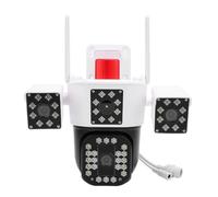 ASHATA Cámara de Vigilancia Exterior, 6MP 4 Lentes IP55 a Prueba de Agua Cámara Inalámbrica WiFi de Voz de 2 Vías con Tecnología H.265, Cámara de Vigilancia Exterior (Enchufe de la UE)