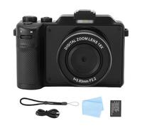 ASHATA Cámara Digital CCD de 5k 80mp, Cámara de Video de Fotografía WiFi con Correa de Mano, Zoom Digital 18x, Anti Shake, Grabadora de Video para Grabación de Viajes (Negro 7330F3852)