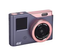 ASHATA Cámara Digital Selfie Portátil para Fotografía, Cámara Vlogging 48MP 4K con Pantallas Duales, Zoom Digital 8X de Enfoque Automático, Luz de Relleno, Compatible con Tarjeta SD de