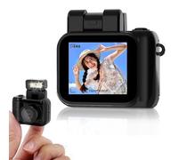 ASHATA Cámara Micro Digital, Cámara 1080P, Grabadora de Vídeo CMOS Portátil CDD Pequeña, Cámara de Viaje Pequeña y Compacta para Niños, Niñas y Adolescentes con Luz de (con Tarjeta de