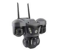 ASHATA Cámaras de Seguridad Solares de Triple Lente Inalámbricas para Exteriores, Cámara de Seguridad para el Hogar AI WiFi 6K 12MP, Vista de 360°, Conversación Bidireccional IP66,