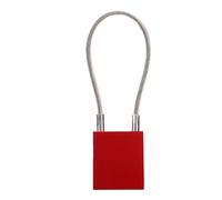 ASHATA Candado con Cable de Bloqueo y Etiquetado, Aleación de Aluminio Resistente con Cable de Acero de 4 Mm para Mantenimiento, Rojo, 2 Llaves