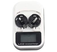 ASHATA Cargador, batería de Litio de botón Recargable, Cargador de 2 Piezas Recargable, Rendimiento Estable, fácil de Transportar, Corriente de Salida máxima de 300 mA(Transl)