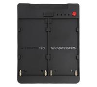 ASHATA Cargador de Batería Dual para Batería de Cámara NP F550 F750 F970, Cargador de Rápido con Luz LED para Cámara, Adaptador de de Montaje en V de de Litio