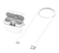 ASHATA Caso de Carga para Brotes 3 SM R630, Estación de Muelle de Cargador de Reemplazo para Brotes 3 Auriculares Pro con Cable USB C, Luces Indicadoras de Carga Claras (White)