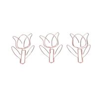ASHATA Clips de Papel de Oro Rosa con Forma de Flor, Lindos Marcadores Resistentes para Oficina, Hogar, Escuela, 10 Uds.