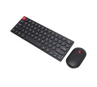 ASHATA Combo de Ratón y Teclado Inalámbrico de 2,4G, Suspensión Automática, Teclado y Ratón Inalámbricos de 1200DPI de 64 Teclas con Receptor USB para Ordenador, Portátil, PC, Plug (Black)