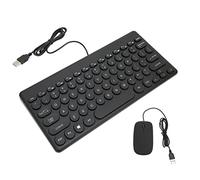 ASHATA Combo de Teclado Y Mouse con Cable, Combo de Mouse de Teclado USB de Tamaño Completo, Mouse Ergonómico de Teclado de 78 Teclas, Teclado de Caracteres a Prueba de Agua, para