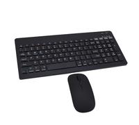 ASHATA Combo de Teclado y Mouse Inalámbricos, 4 Canales Modos Dobles Doble 2.4G y Bluetooth Conjunto de Mouse de Teclado, 1600 Ppi, Diseño Ergonómico Recargable, Ergonómico, para PC, (Black)