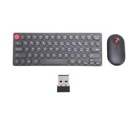 ASHATA Combo de Teclado y Mouse Inalámbricos, Receptor USB 2.4g, 64 Teclas Retero Retro Compact Mouse con Función de Sueño Automático, 1200 Ppi, Enchufe y Reproducción (Black)