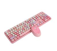 ASHATA Combo de Teclado y Mouse Inalámbricos, Teclado Inalámbrico de Tamaño Completo de 104 Teclas y Juego de Ratones ópticos de 2.4G, Compatible con PC, Computadora, Computadora