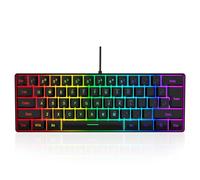 ASHATA Combo de Teclado y Mouse para Juegos RGB, Juego de Mouse y Teclado con Alfombrilla para Mouse Diseño Ergonómico Retroiluminación Personalizable Interruptores Mecánicos Sensor (Conjunto Negro)