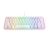 ASHATA Combo de Teclado y Mouse para Juegos RGB, Juego de Mouse y Teclado con Alfombrilla para Mouse Diseño Ergonómico Retroiluminación Personalizable Interruptores Mecánicos Sensor (Conjunto Blanco)