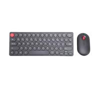 ASHATA Combo Inalámbrico de Teclado y Mouse, 64 Teclas Retro KeyCaps 5 Millones Presiones de 1200 dpi Mouse con Auto Sleep Design 2.4GHz Conexión Inalámbrica para la Computadora (Black)