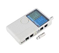 ASHATA Comprobador Cables(RJ-11, RJ-45, USB y BNC),Tester Cable de Red Herramienta Comprobadora Medidor Lineas Portátil con Luces LED,Prueba de un Botón,Escaneo Automático