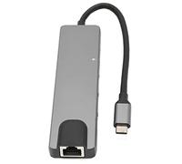 ASHATA Concentrador USB C, Concentrador USB C 6 en 1 a Adaptador Multipuerto 4K, Expansor de Puerto USB Múltiple, Puerto USB Ethernet 4K 5Gbps 2 Puertos USB 3.0, para Computadora