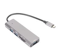 ASHATA Concentrador USB de Datos Delgado, Estación de Acoplamiento USB de Velocidad de Transmisión de 5 Gbps, Plug and Play 3 Puertos USB 3.0 Lector de Tarjetas de Memoria de